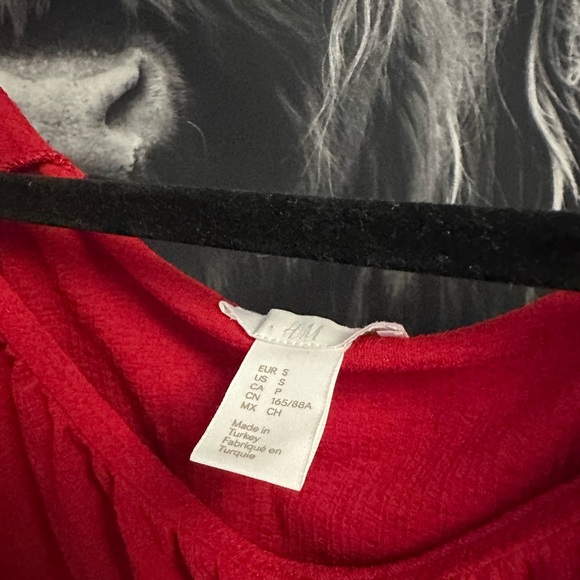 H&M Red Ruffle Peplum Blouse - Picture 2 of 3